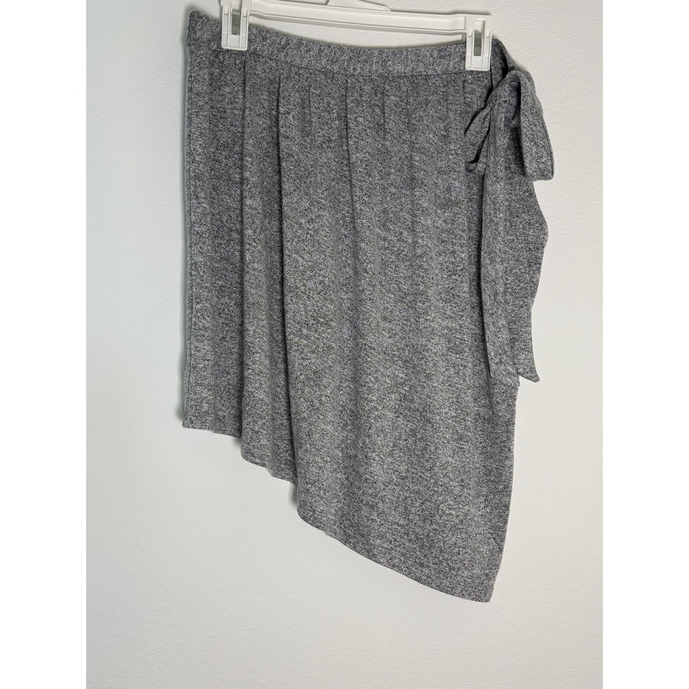 Gap Womens Gray Heathered‎ Knit Asymmetrical Side Tie Skirt Large